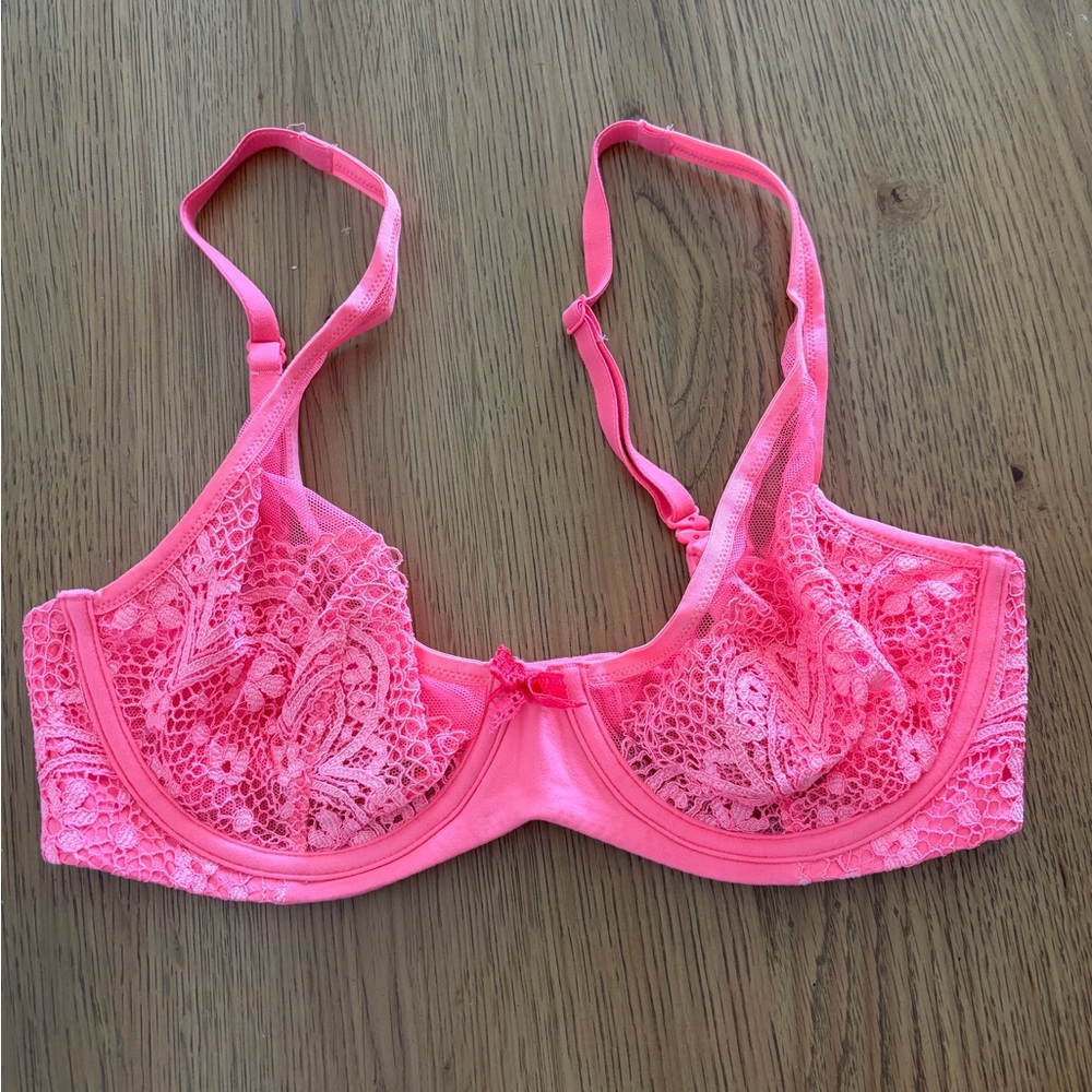 Victoria's Secret Neon Pink Lace Bra